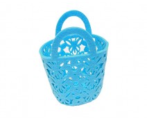Felt flower & butterfly basket turquoise