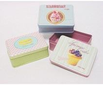 Metal boxes cupcake 10x8x4cm 3 ass