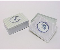 Metal boxes pink/purple 10x8x4cm 2 ass