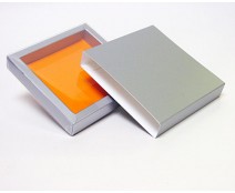windowbox mini with sleeve 105x105x18mm Monaco silver-orange 