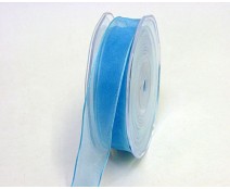 organza wired edge, sky blue