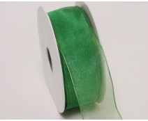 organza wired edge green