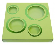 Windowbox 4 circle large 140x140x19mm pistache