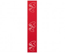 DoubleFaceSatin Double hearts red/white 