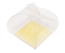 PVC take away box L55xW55xH50mm + gold cardboard
