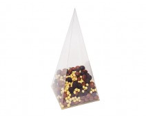 PVC pyramide middle L90xW90xH200mm + gold cardboard