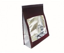 Sac etui groot aubergine/zilver inclusief sluitingsclip 
