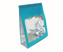 Sac etui groot turquoise/zilver inclusief sluitingsclip