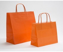Paper bag curled handle L180xW80xH220mm orange