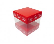 Skylinebox L100xW100xH100mm exterior Double hearts red/white