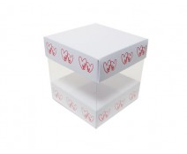 Skylinebox L100xW100xH100mm exterior Double hearts white/red