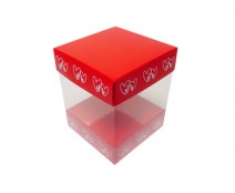 Skylinebox L100xW100xH120mm exterior Double hearts red/white