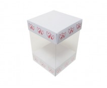 Skylinebox L100xW100xH140mm exterior Double hearts white/red