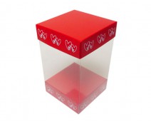 Skylinebox L100xW100xH160mm exterior Double hearts red/white