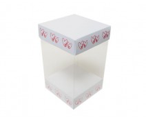 Skylinebox L100xW100xH160mm exterior Double hearts white/red