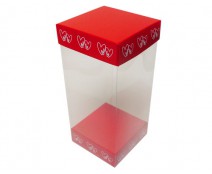 Skylinebox L100xW100xH220mm exterior Double hearts red/white