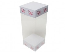 Skylinebox L80xW80xH200mm exterior Double hearts white/red