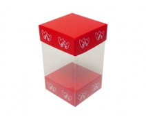 Skylinebox L80xW80xH130mm exterior Double hearts red/white