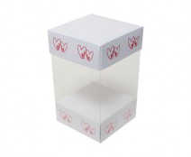 Skylinebox L80xW80xH130mm exterior Double hearts white/red
