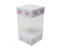 Skylinebox L80xW80xH150mm exterior Double hearts white/red