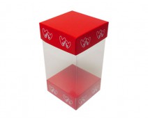 Skylinebox L80xW80xH150mm exterior Double hearts red/white