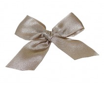 Bow ready made No 000 double face satin 25mm clipband 60mm taupe