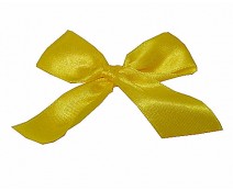 Bow ready made No 007 double face satin 25mm clipband 60mm yellow