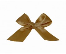 Bow ready made No 703 double face satin 25mm clipband 60mm gold