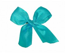 Bow ready made No 503 double face satin 25mm clipband 60mm turquoise