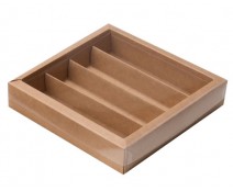 Windowbox maxi 145x145x33mm divider included kraft-brown