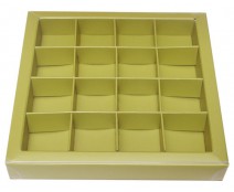 Windowbox 133x133x19mm 16 division almond 