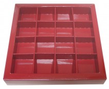 Windowbox 133x133x19mm 16 division brique laqué