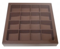 Windowbox 133x133x19mm 16 division brown 