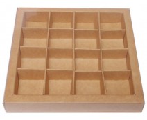 Windowbox 133x133x19mm 16 division kraft 