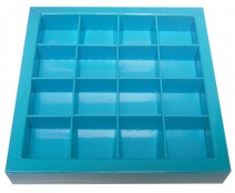 Windowbox 133x133x19mm 16 division lagune laqué