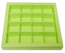 Windowbox 133x133x19mm 16 division pistache 