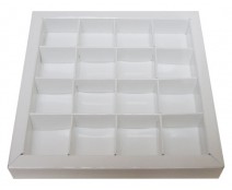 Windowbox 133x133x19mm 16 division choromolux white  