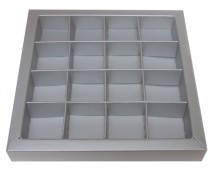 Windowbox 133x133x19mm 16 division silver