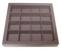 Windowbox 133x133x19mm 16 division taupe