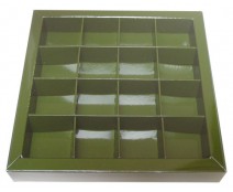 Windowbox 133x133x19mm 16 division vert forêt laqué