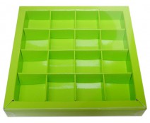 Windowbox 133x133x19mm 16 division vert pomme laqué