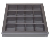 Windowbox 133x133x19mm 16 division warmgrey 