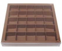 Windowbox 166x166x19mm 25 division brown