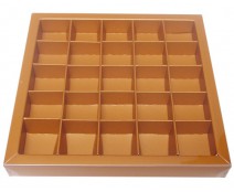 Windowbox 166x166x19mm 25 division hazelnut