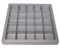 Windowbox 166x166x19mm 25 division silver
