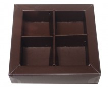 Windowbox 66x66x19mm 4 division brown