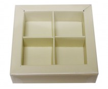 Windowbox 66x66x19mm 4 division ivory