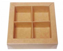 Windowbox 66x66x19mm 4 division kraft 