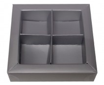 Windowbox 66x66x19mm 4 division warmgrey 