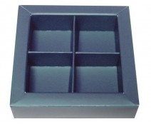 Windowbox 66x66x19mm 4 division sea blue 